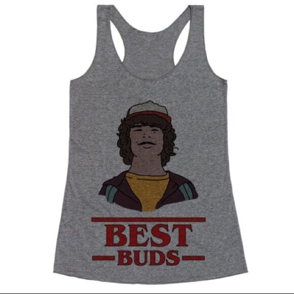 Stranger Things Best Buds Dustin Racerback Tank Friendship Tee Netflix TV Med - Picture 1 of 7
